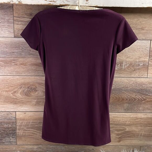 Jason Maxwell Ladies Drape Cinched Blouse, Size Medium, Plum Purple - Picture 6 of 8